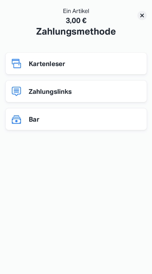 Zahlungsmethode der SumUp App Zahlungsmethode der SumUp App