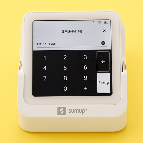 SumUp Solo sendet digitale Quittungen per SMS.